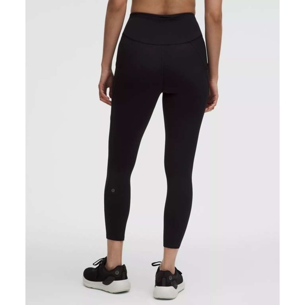 Lululemon Fast & Free Crop II 19 Black Running Leggings Womens Size 12